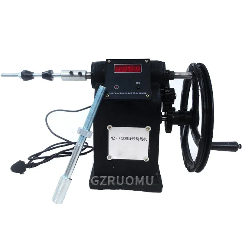 

NZ-7 Manual Thick Wire Diameter Winding Machine Small Hand Crank Coil Winding Tool Electronic Digital Display Precise Counting