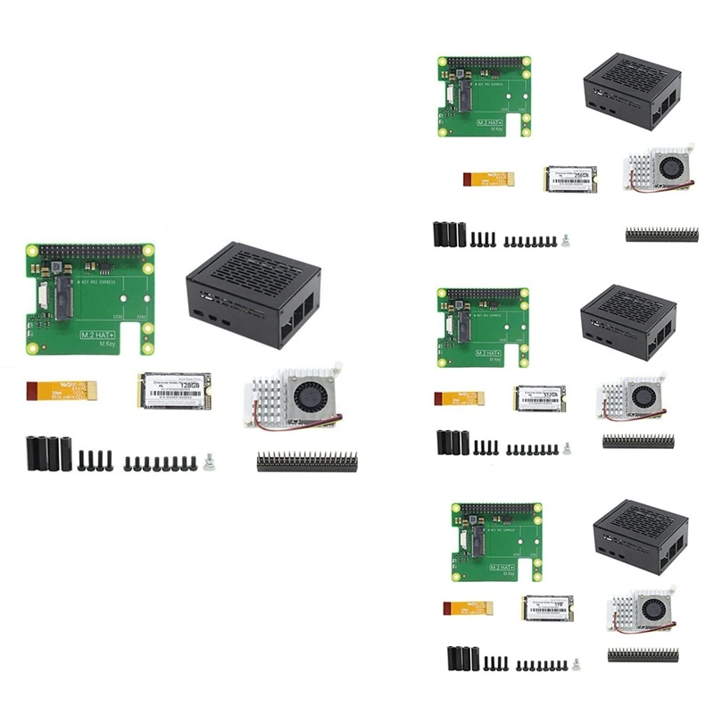 Pcie To M.2 HAT+For Raspberry Pi 5 Gen2 Gen3 M.2 NVME SSD 2230/2242 M Key PCIE GPIO Expansion Board For RPI5 Kit-ABIU