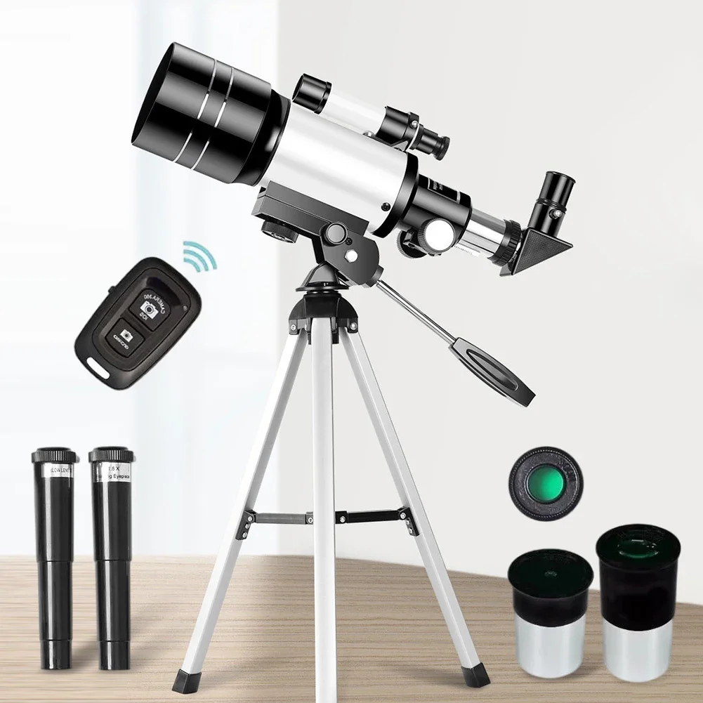 Travel Telescope Professional 15X-150X Astronomical Observation Telescope 70mm Aperture Refractor Telescopes for Observation