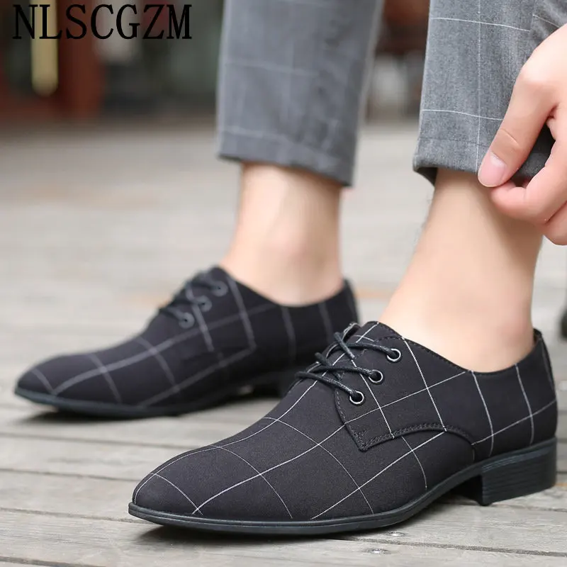 Luxury Brand Classic Oxford Shoes For Men Breather Canvas Shoes Men Formal Wedding Mens Dress Shoes Herren Schuhe Sepatu Pria