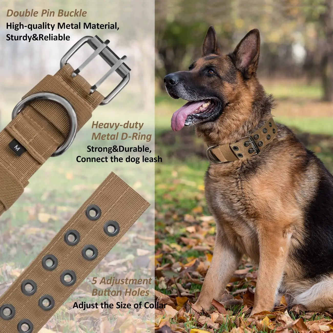 Collare per cani tattico militare K9 collare in Nylon resistente funzionante collari per cani da compagnia per addestramento all\'aperto per cani di