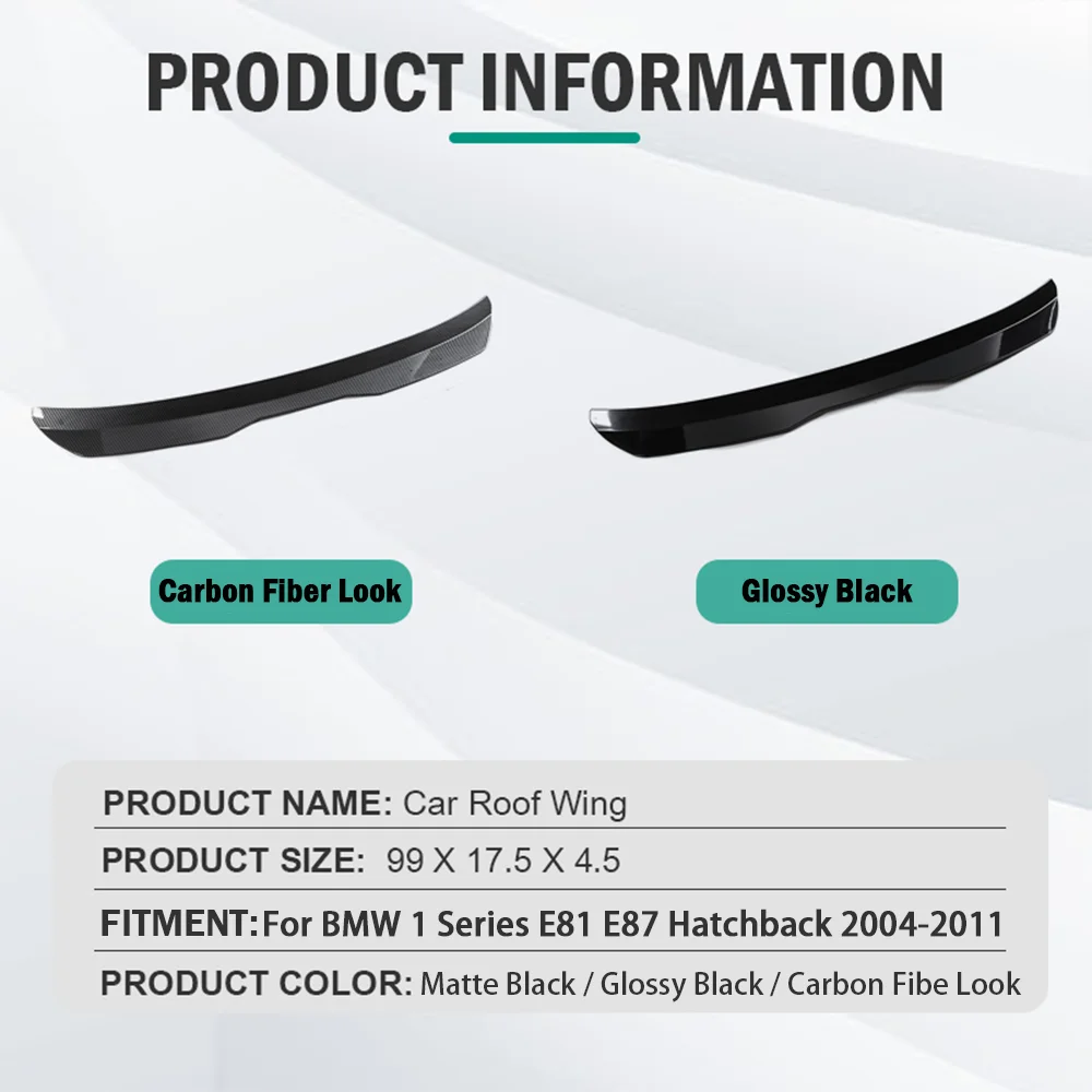 Hinten Dach Lip Spoiler Flügel Für BMW 1er E81 E87 Fließheck 120i 130 135i 116i 2004-2011 ABS Auto Schwanz Flügel Dekoration Streifen – Detail 3