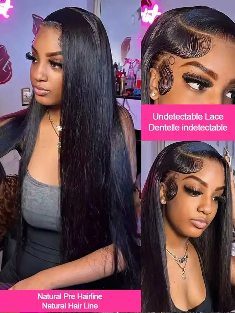 40 42 Inch Straight Human Hair Wigs 13x4 13x6 HD Lace Frontal Human Hair Wigs For Women Glueless Bone Straight Lace Front Wig