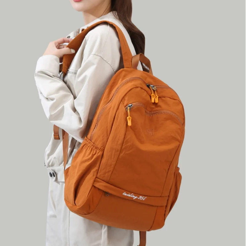 حقيبة ظهر متعددة الوظائف قابلة للطي للاستخدام الخارجي للجنسين، سعة كبيرة، خفيفة الوزن، نمط محايد، حقيبة ركاب، نايلون مقاوم للماء