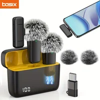 Micrófono Lavalier con estuche de carga Mini micrófono inalámbrico para teléfono Android IOS con función de cancelación de ruido para grabar vídeos