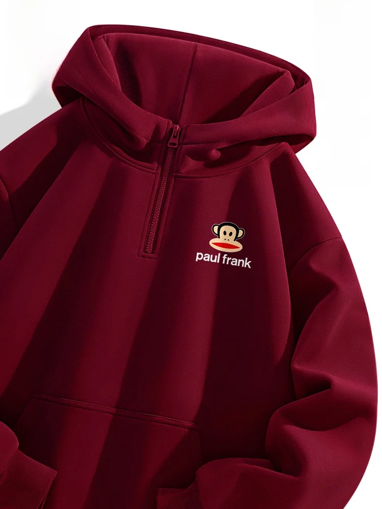 

Men's Hoodie Thiened Fce Red Zipper Hooded Jaet Autumn Winter Casual Streetwear Faion Urban Sle Animal ...