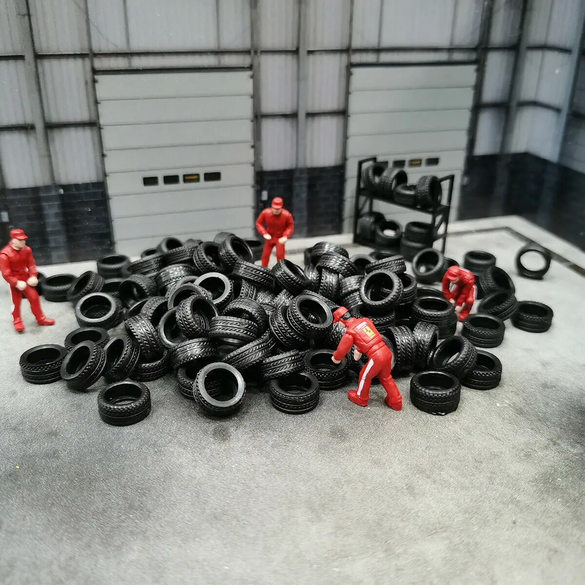 100Pcs/Box Rubber Tires 1/64 Model Diorama Rubber Tires For Racing Car Tyre Wall Track Road Scene Display Accessories 12mm Tires