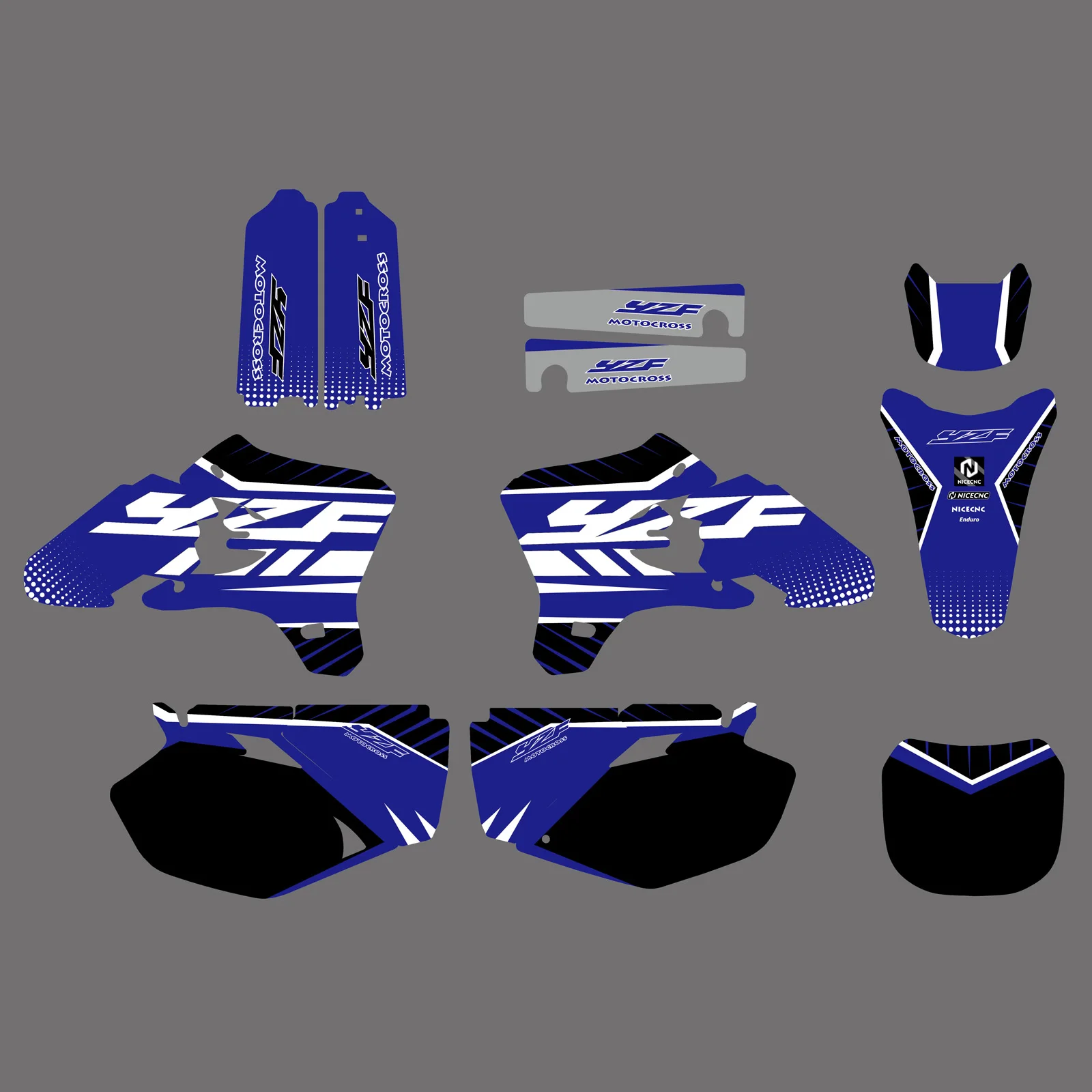 For Yamaha YZF 250 YZF 450 YZ250F YZ450F YZ 250F 450F 2003 2004 2005 Motocross Graphics Background Decals Sticker Kit Customize