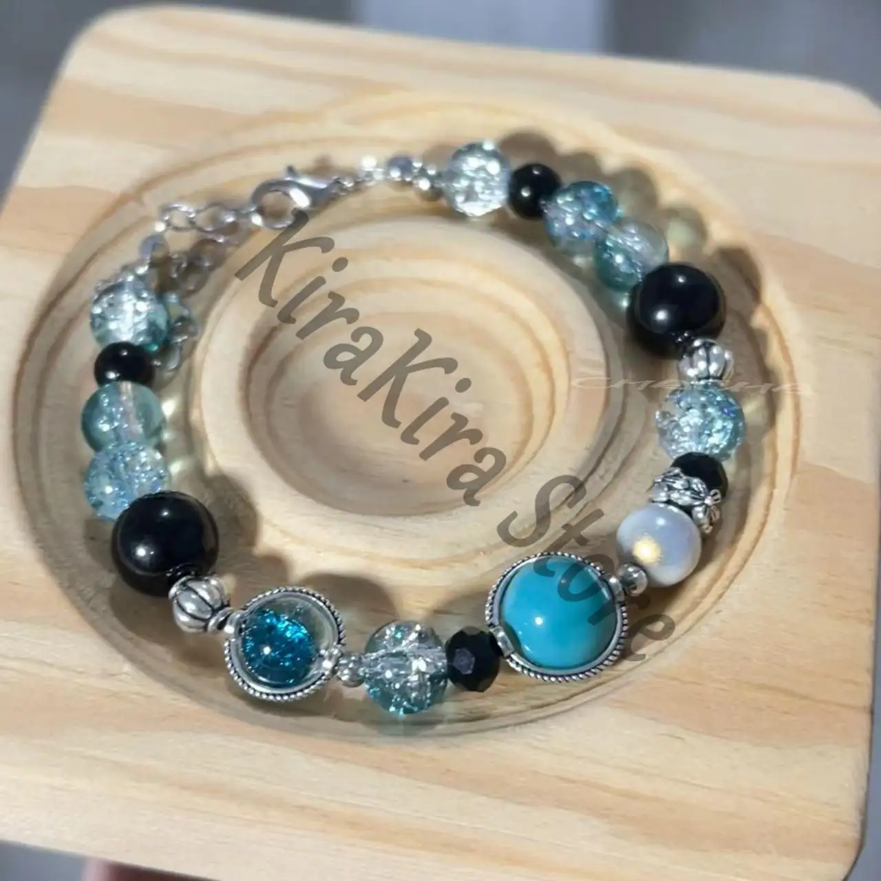 악마 슬레이어 체인 팔찌 핸드 체인 코스프레 인상 비드 팔찌 애니메이션 천연석 고품질 소녀 액세서리 장식