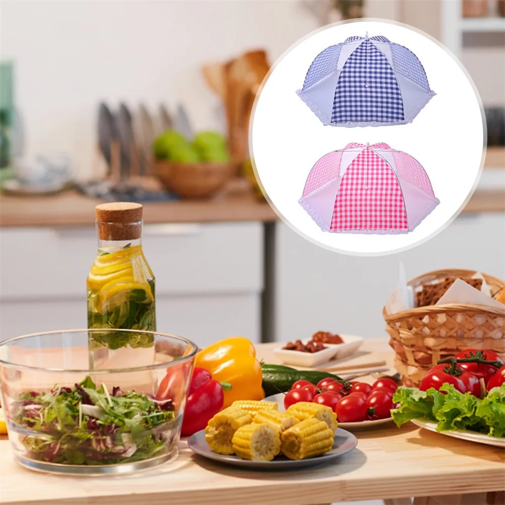 

2Pcs Food Cover Cloth Foldable Reusable Food Tent Tabletop Meal Protective Cover Kitchen Table Use Kitchen Supply