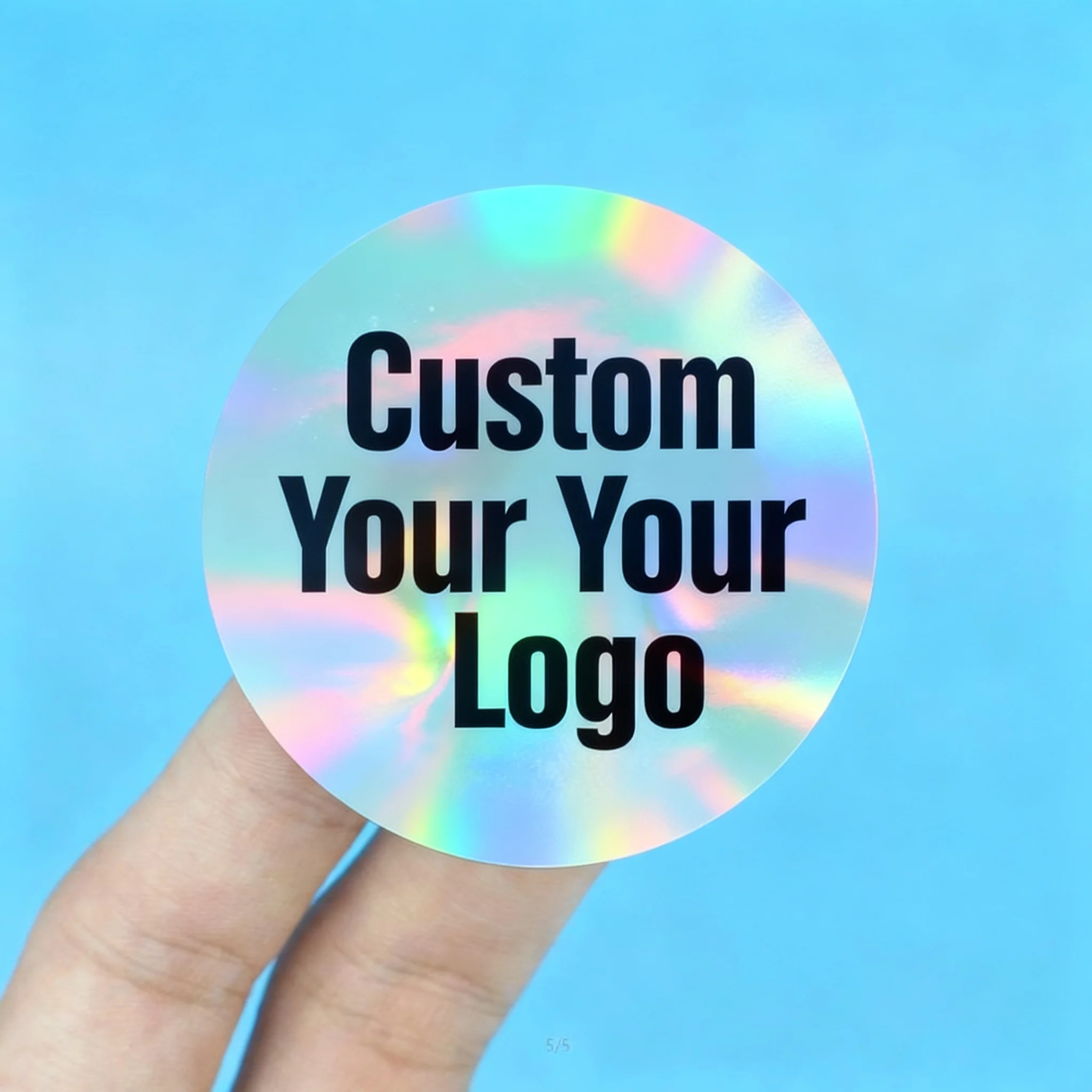 Adesivi Olografici Argento Personalizzati - Etichette Adesive con LOGO/Design Personalizzato per l'Identificazione Unica della Tua Azienda