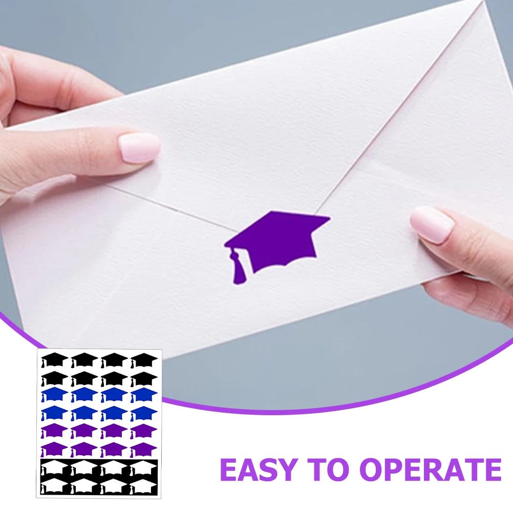 

10 Sheets Cap Stickers Scrapbook Graduation Hat Stickers Supplies Hat Labels Gift Tags Envelope Seals Party Decorations