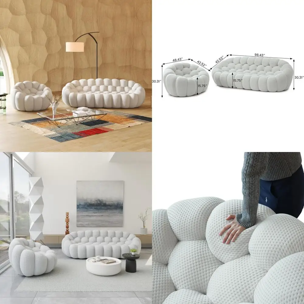 

Трехместный диван-пуф, одноместный изогнутый диван, уютный мягкий диван, диван-яйцо 3D из сетчатой ткани для гостиной, офиса