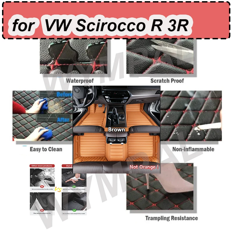 

Роскошные автомобильные коврики для VW Scirocco R 3R 2009-2017, аксессуары для интерьера, 100% подходят