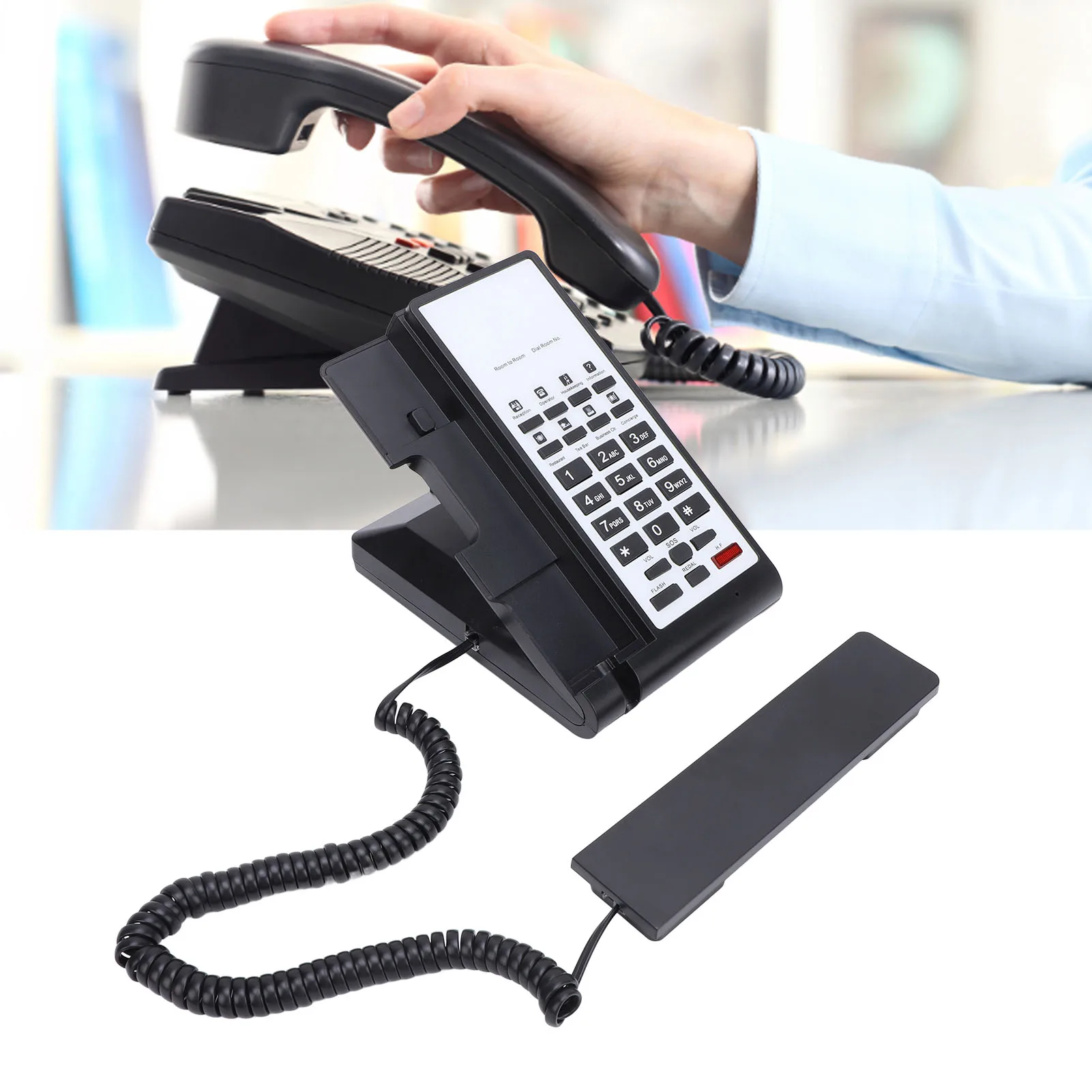 Corded Landline Telephone Clear Voice Volume Control Handsfree Calling for Home Hotel Office Bank Call Center