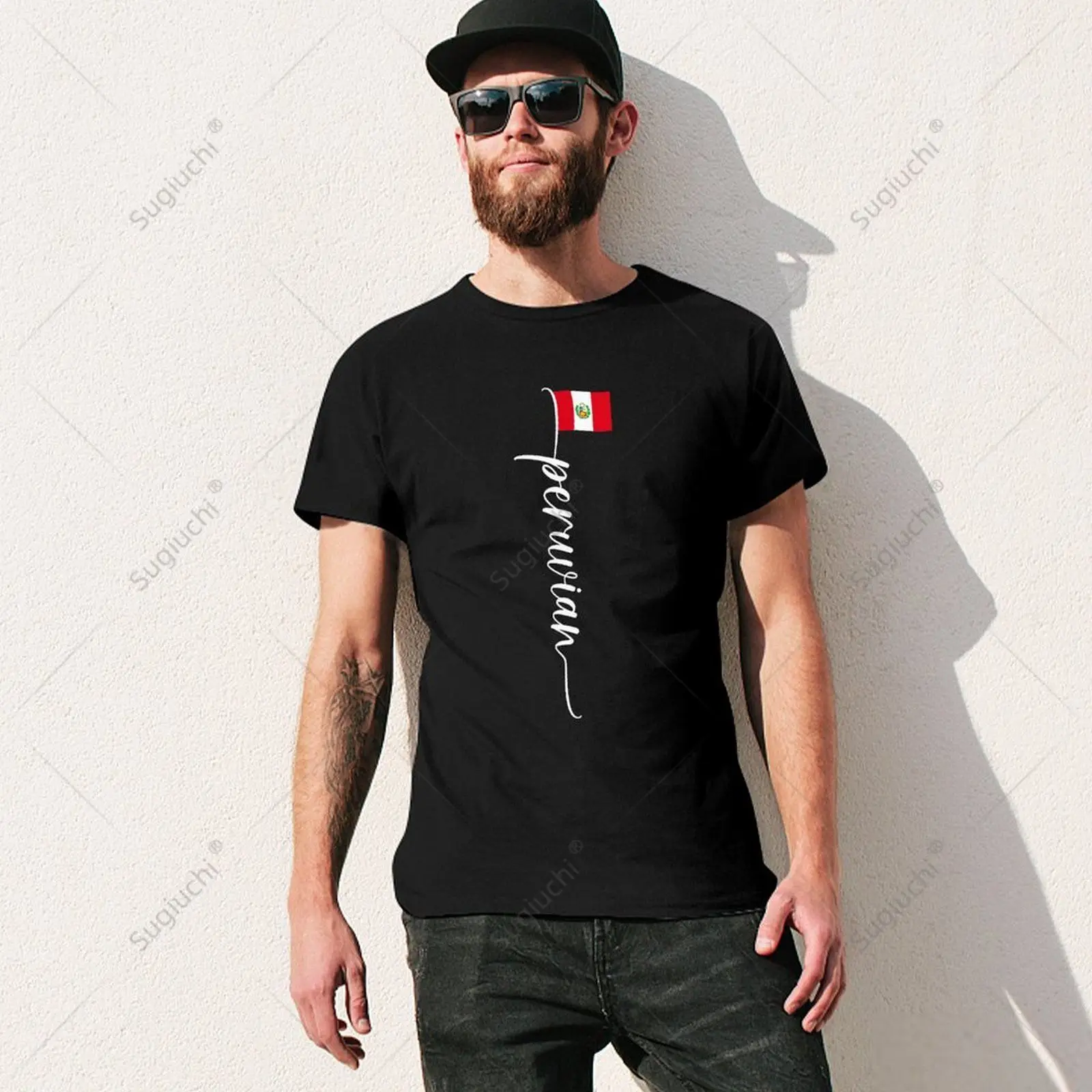 Unisex Men Peru Signature Peruvian Flag Tshirt Tees T Shirts Women Boys 100% Cotton T-Shirt