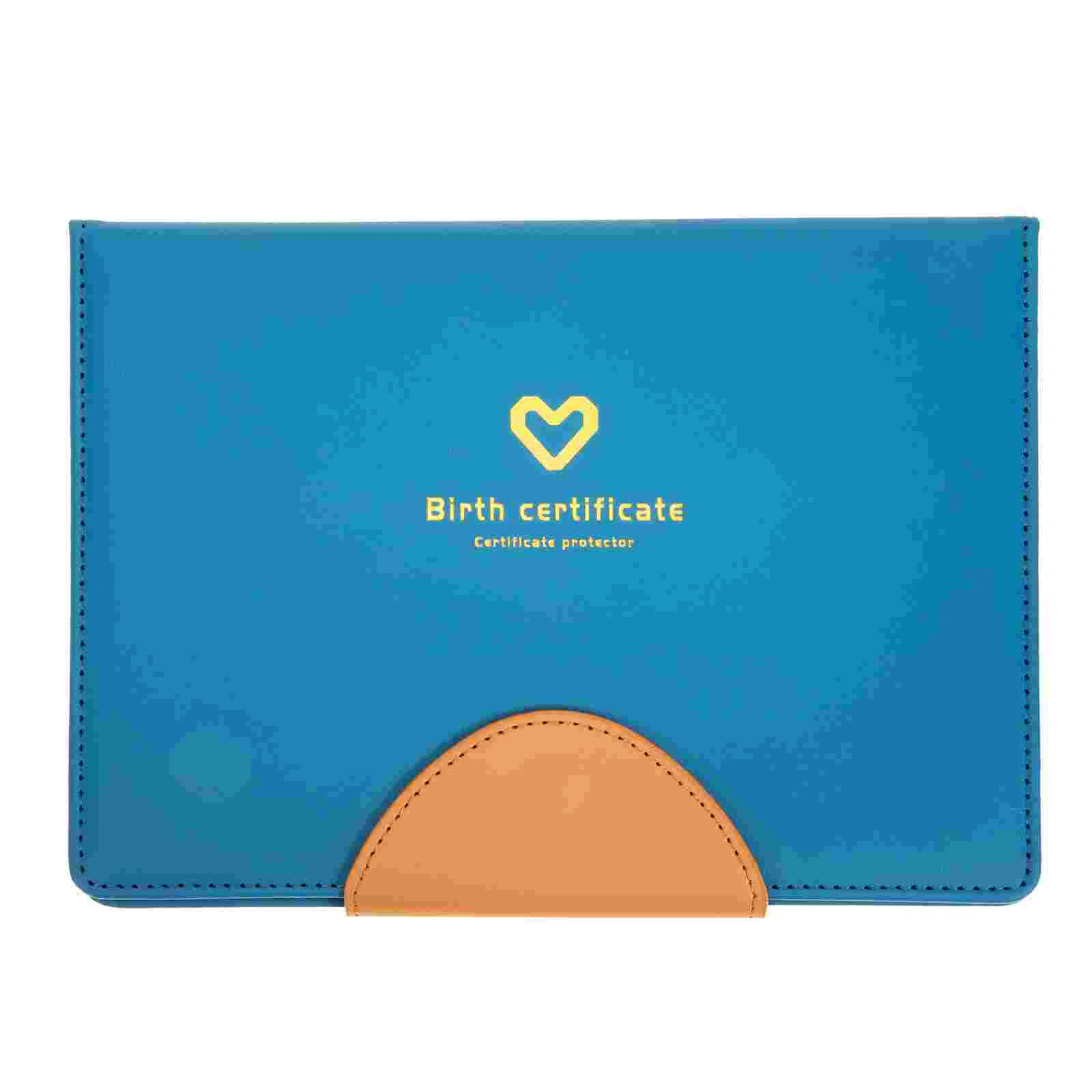 

Birth Certificate Cover Baby Document Holder Health Book Protector for Case Supplies Hospital Report Boy