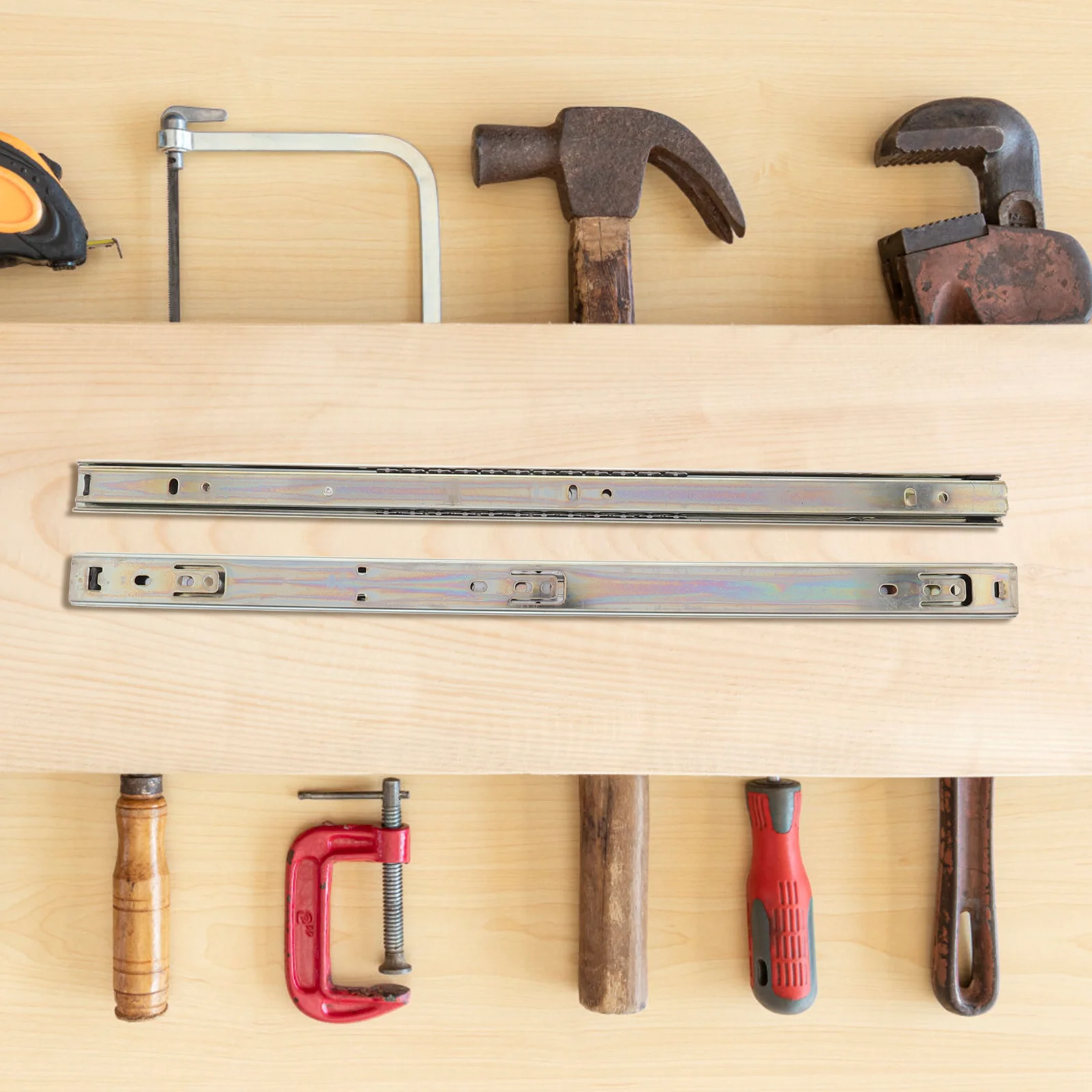 

2Pcs Keyboard Slide Rail Heavy Duty Ball Bearing Slides Black Galvanized Cabinet Slides Silent Smooth Operation