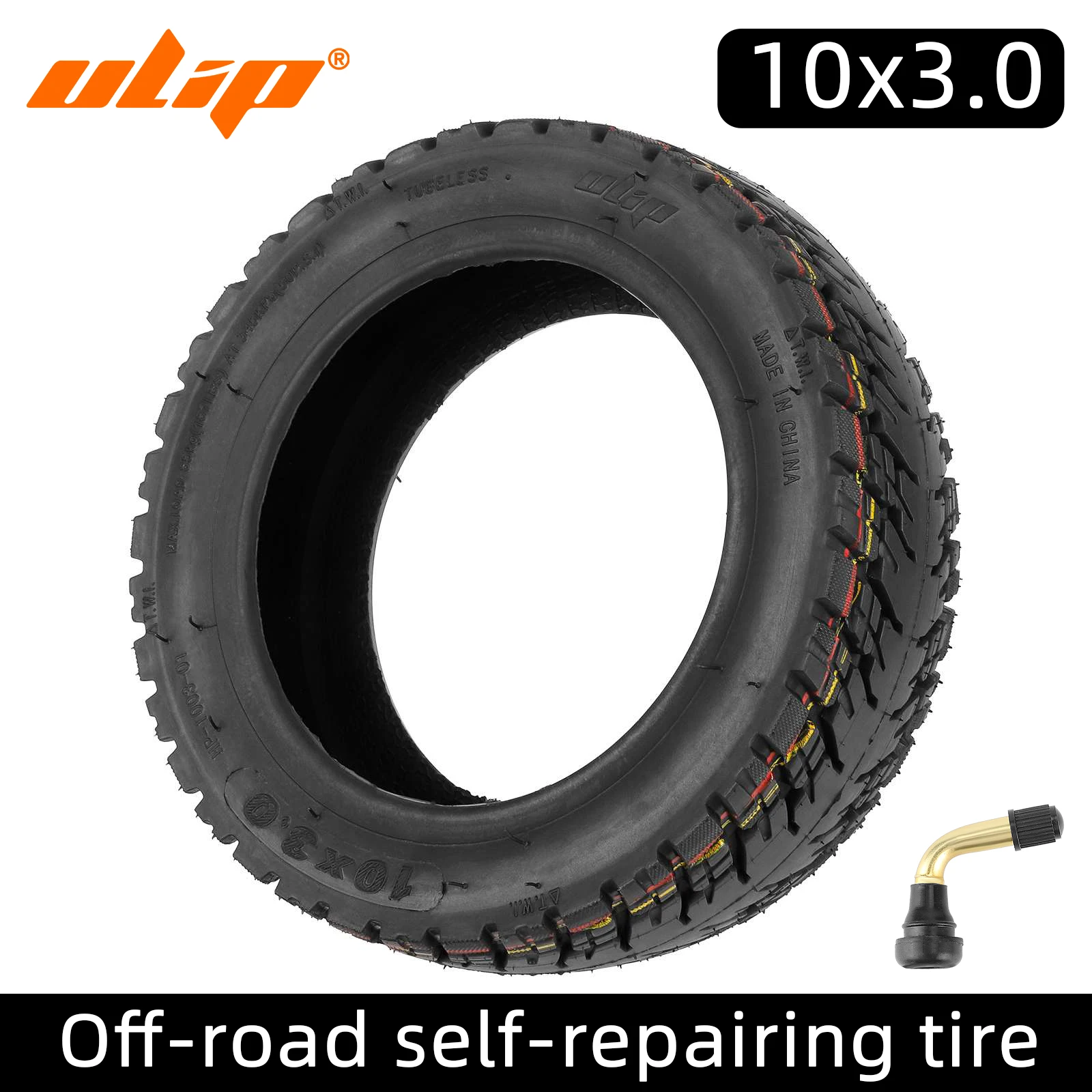 Ulip 10x3.0 Off-Road Self-Repairing Tubeless Tyre Gel With Goo Suitable For Kugoo M4 Pro Zero10x 80/65-6 Or 255x80 Tires Scooter