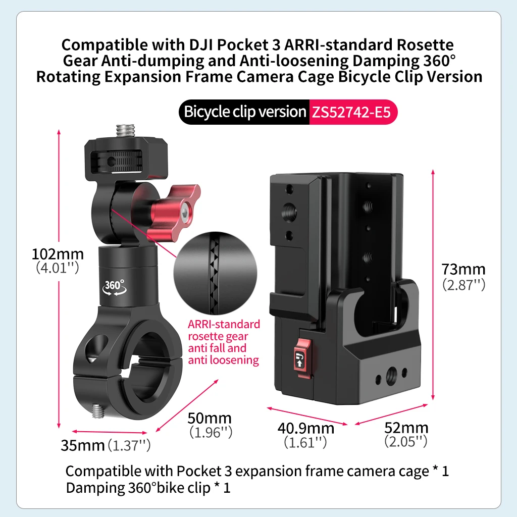 Verstellbare Magnetische Basis Pocket3 Erweiterungshalterung Stativadapter für DJI OSMO Pocket 4 Starke Saugkraft Auto-Halterung Kamera-Käfig-Rig – Detail 19