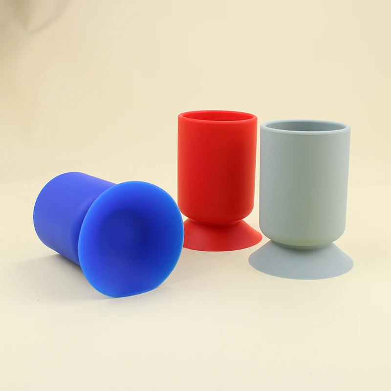 Silicone Pencil Container Student Desk Organizer with Suction Cup Pen Holder Stand for Writing Tools