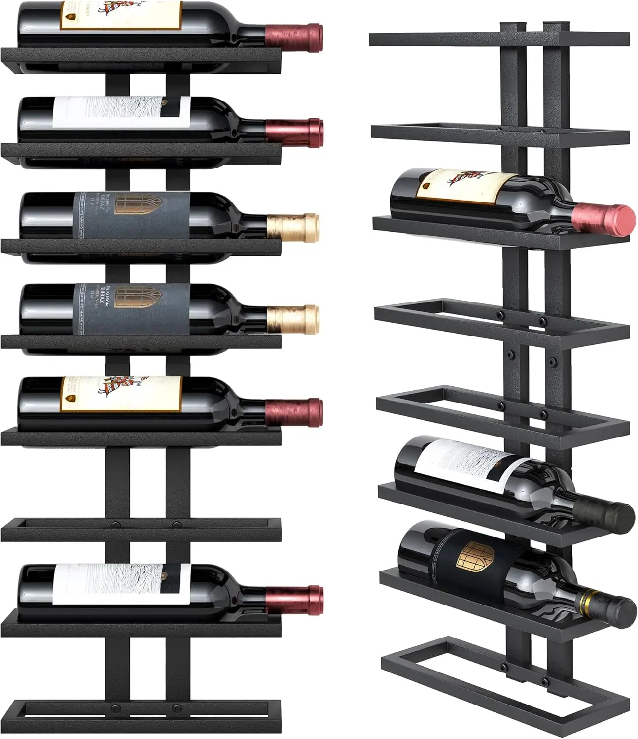 

8 Tier Wall Mount Wine Rack, Hanging Bottle Organizer for Living Room, Dining Room, Bar, Black