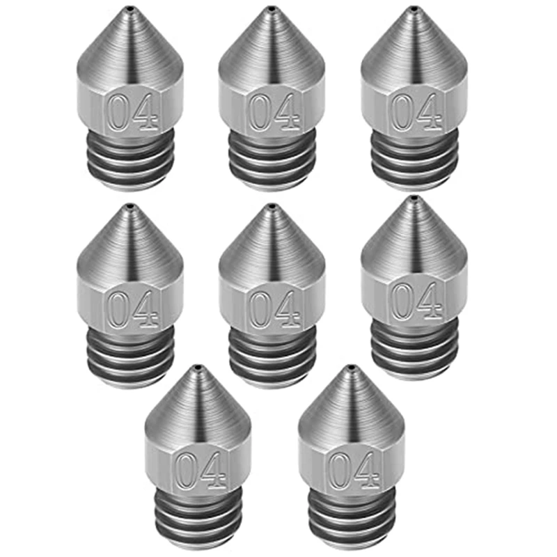 

8Pcs Mk8 0.4Mm/1.75Mm 3D Printer Nozzles Stainless Steel Extruder Nozzles