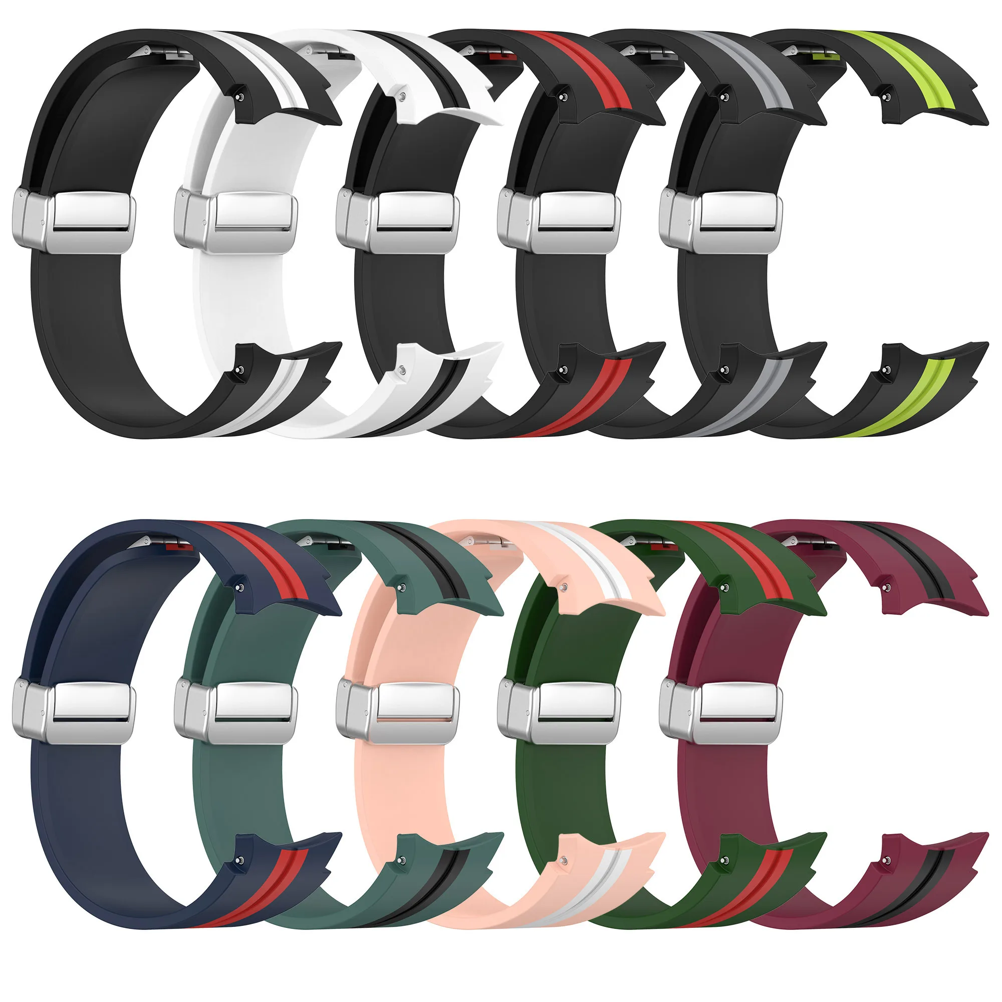 حزام الفرقة ل سامسونج غالاكسي ساعة 5 برو Watchband ل غالاكسي Watch5 40 مللي متر 44 مللي متر سوار المغناطيسي مشبك 20 مللي متر سيليكون معصمه