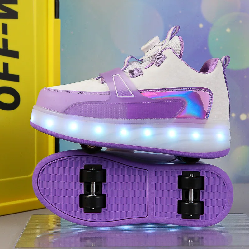 

LED Girls & Boys Four-Wheel Flashing Shoes Children Roller Skates Kids Sneakers Students Flying