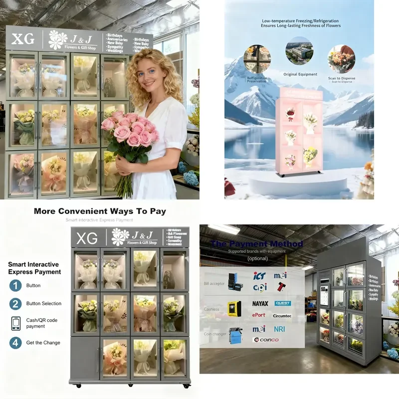 for Refrigerated Flower Vending Machine Fresh-keeping Unmanned Equipment for Fresh Flowers