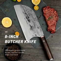 Full Tang Chef Knife Handmade Forged High Carbon Clad Steel Kitchen Cleaver Knives With Pakka Wood Handle Coltello Cucina