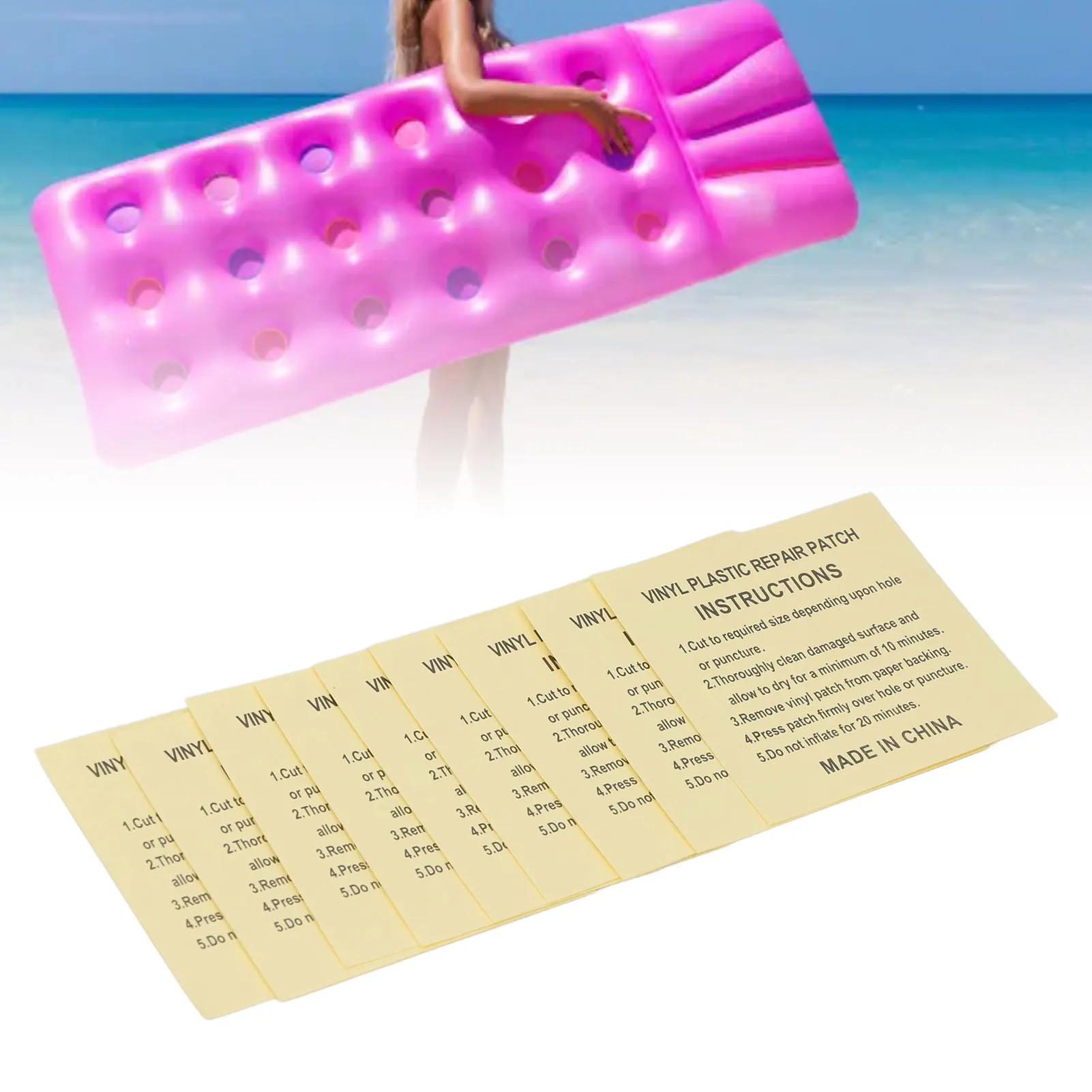 رقعة قابلة للنفخ من مادة PVC مقاومة للماء، متعددة الوظائف، رقعة إصلاح مرتبة هوائية ذاتية اللصق، سهلة الاستخدام للسباحة