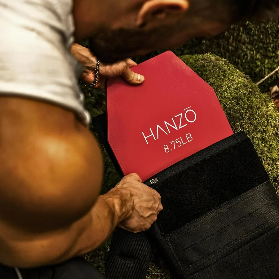 أطباق سترة مرجحة من HANZO بوزن 17.5 رطلًا و29 رطلًا أو 39.5 رطلًا، ألواح فولاذية مطلية بالمسحوق للسترات الموزحة، مقاومة متينة