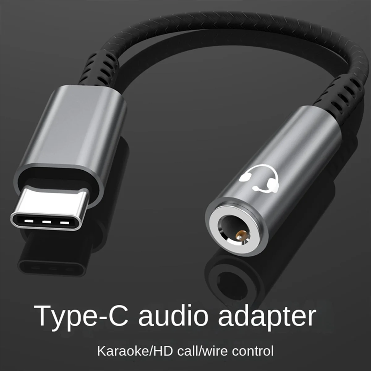 USB Type C to 3.5mm Earphone Jack Digital Audio Adapter Converter USB C to 3.5 mm Headphone Aux Cable Grey
