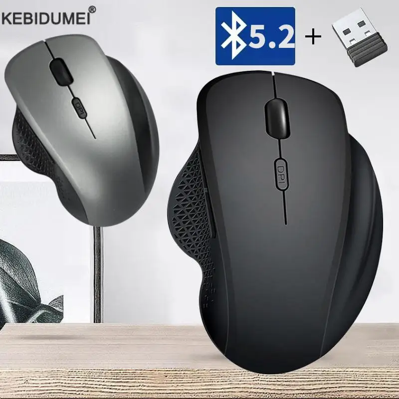 Bluetooth Mouse Ergonomic Computer Mouse PC Optical Mause with USB Receiver 2.4Ghz Wireless Mice 1600DPI  For MacBook Laptop