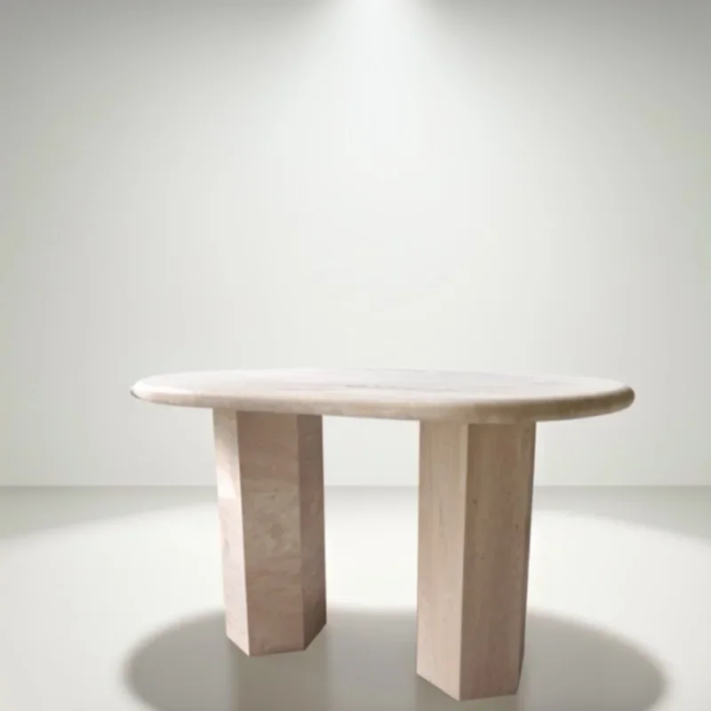 Tavolino da caffè, crema vento, naturale, travertino, tavolino rotondo