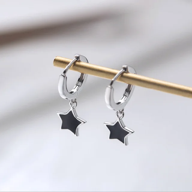 New 925 Silver Small Five-pointed Star Earrings for Women Girl Simple Fashion Ear Buckles Earring Silver Color Trendy Jewelry