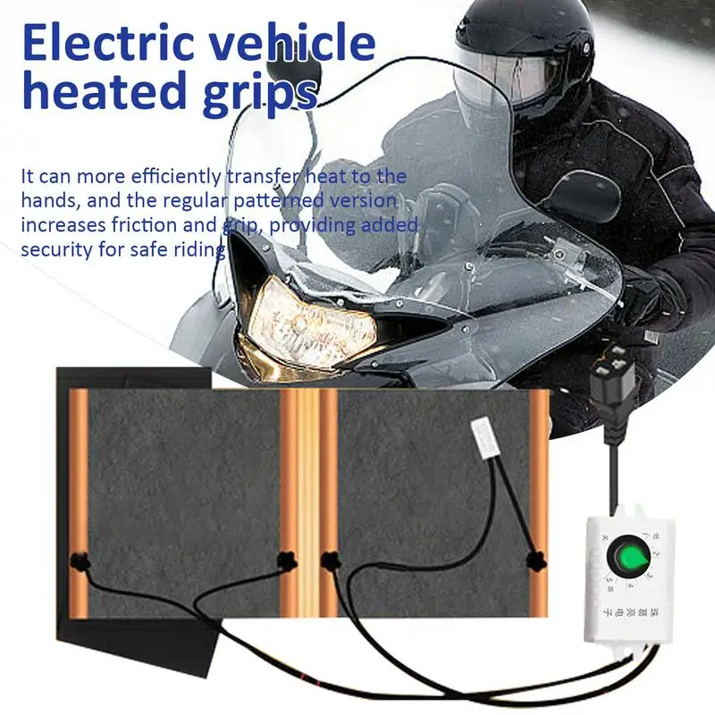 Heated Grip Pads Handlebar Heater Pads Heating Handle Kit Electric Handlebar Heater Warmer Pads 48V Heated Grip Mats For 22mm