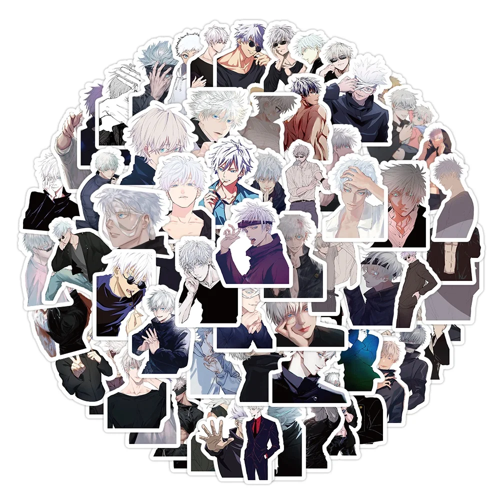 100 قطعة أنيمي Jujutsu Kaisen Satoru Gojo الكتابة على الجدران ملصقات للأمتعة جراب هاتف محمول دفتر الشارات الاطفال هدية