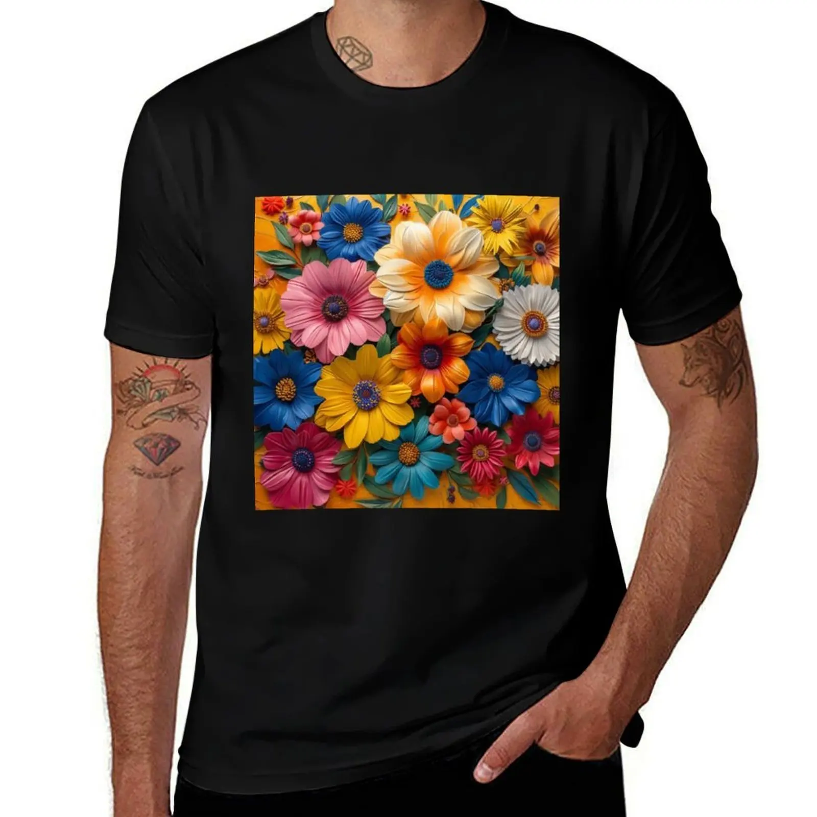 

Nature's Bouquet Tee, Whimsical Blossoms, Petals and Posies Gift T-Shirt shirts graphic tee customizeds T-shirts for men cotton