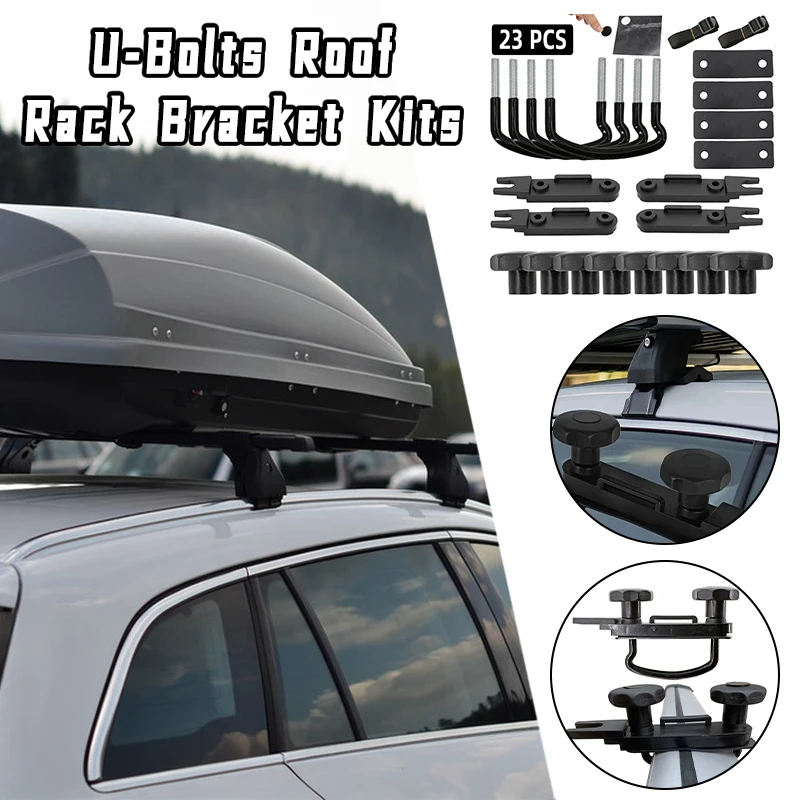 

Универсальный автомобильный фургон, багажник на крышу, U-образные болты, монтажный комплект, 4 комплекта металлических зажимов, аксессуары для багажника, надежная установка, простая установка
