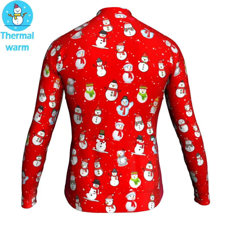 Christmas Cycling Jersey Winter Long Warm Jacket MX Road Mountain Race Bicycl Mtb Outdoor Thermal Fleece Sports New Tops