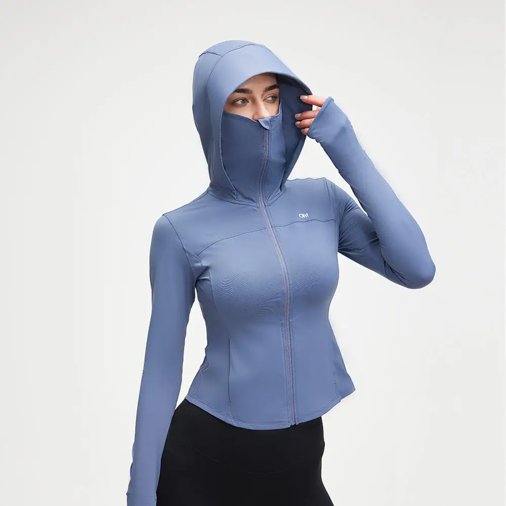 

Женская легкая куртка-худи OhSunny Slim-Fit с защитой от солнца UPF50+, полная защита, для активного отдыха, ткань Coolchill