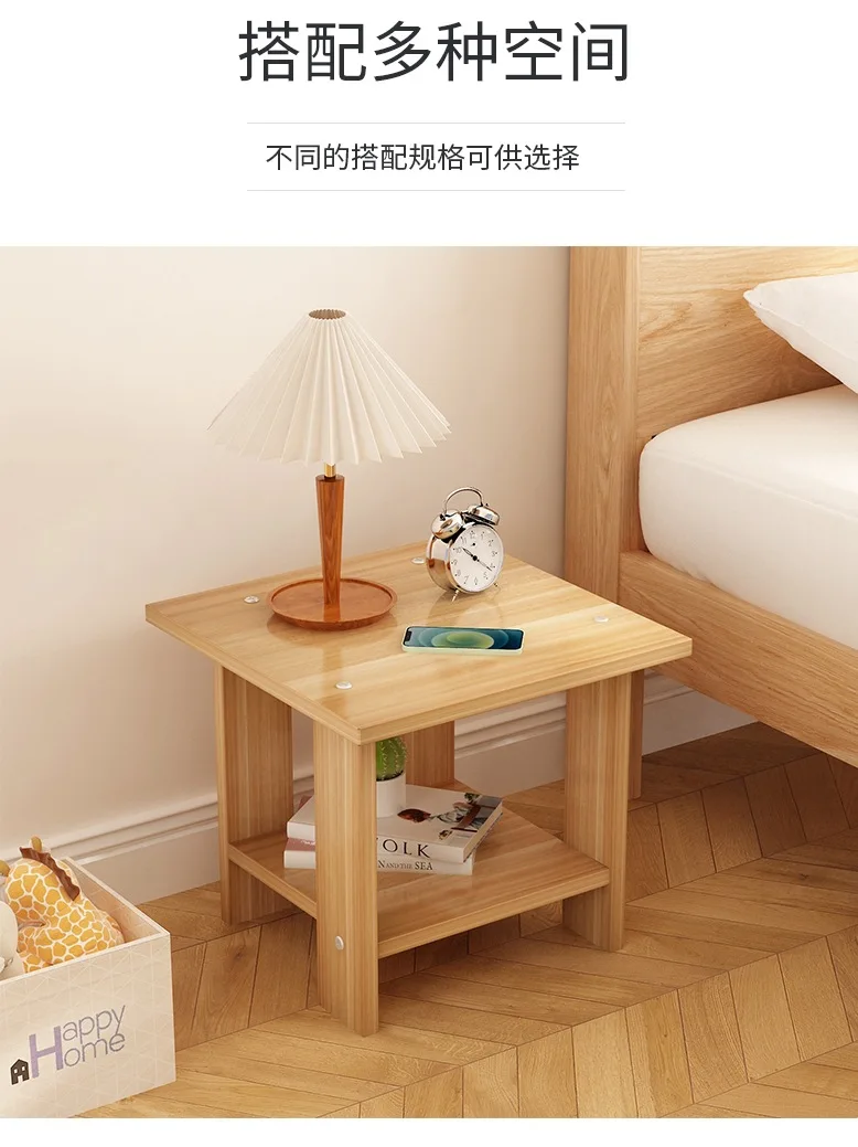 

Simple Bedside table Solid Wood Nightstands Double-Layer Night table Living Room Sofa Side Table Modern Home furniture Bedroom