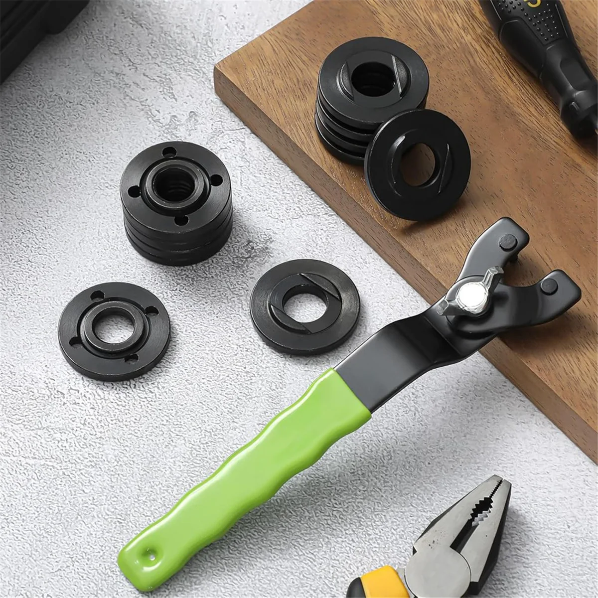 T61C_25Pcs Kit de llaves para amoladora angular con tuerca para amoladora angular, herramientas para amoladora angular