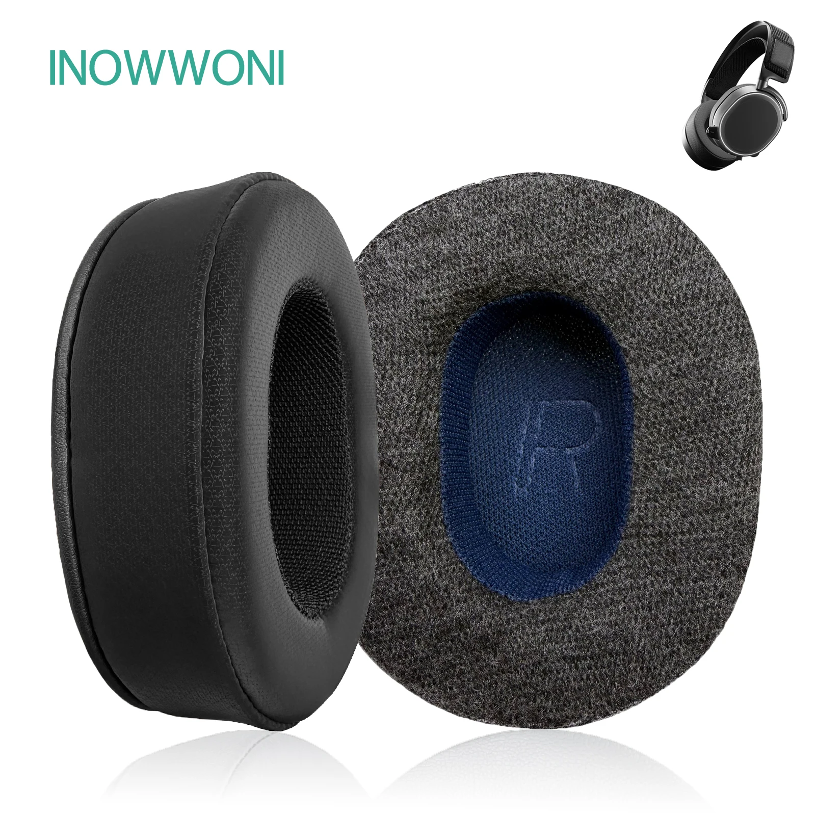 INOWWONI استبدال وسادات الأذن ل SteelSeries Arctis 7 7P 9 9X PRO PRO + سماعات الأذن وسادة منصات غطاء للأذنين سماعة
