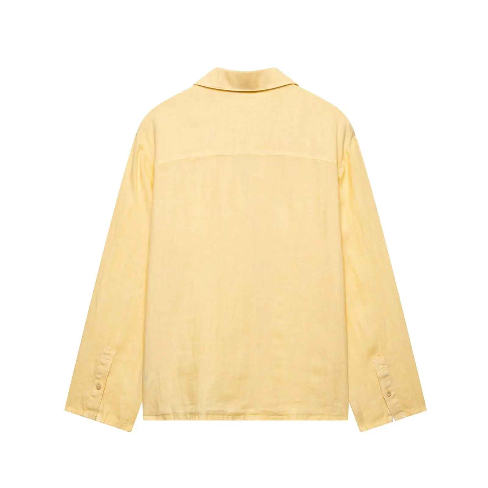 2025 Abito casual da donna della nuova estate Camicia di lino a maniche lunghe con risvolto tinta unita Top + Pantaloncini di lino in vita elastica