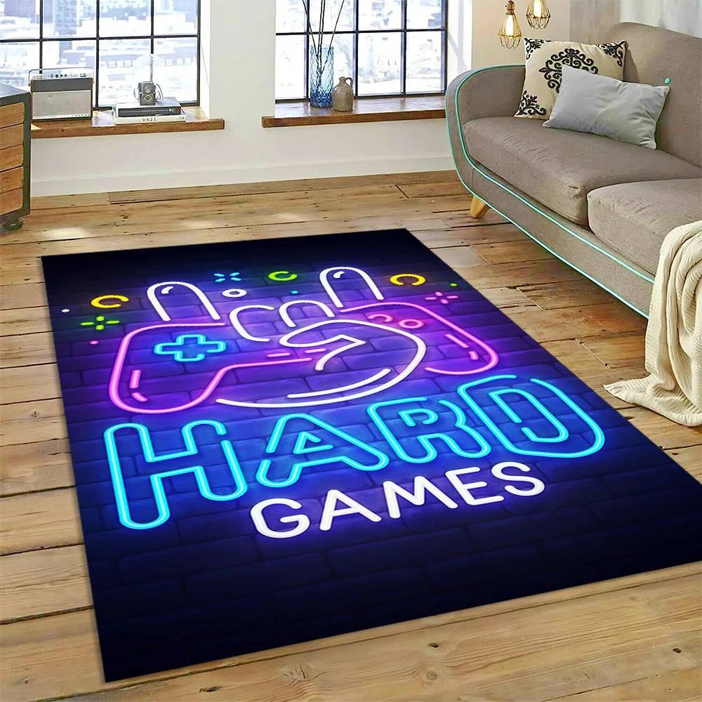 3D Gamer Game Gamepad Cartoon Carpet Rug for Home Living Room Bedroom Sofa Doormat Decor,Child Play Area Rug Non-slip Floor Mat