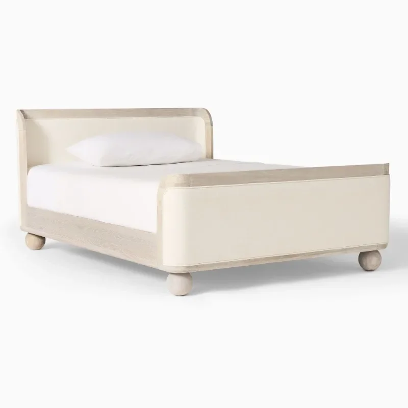 

Modern high-end children's bed pure white washed wood men's and women's bedroom furniture household children's furniture - Ibra