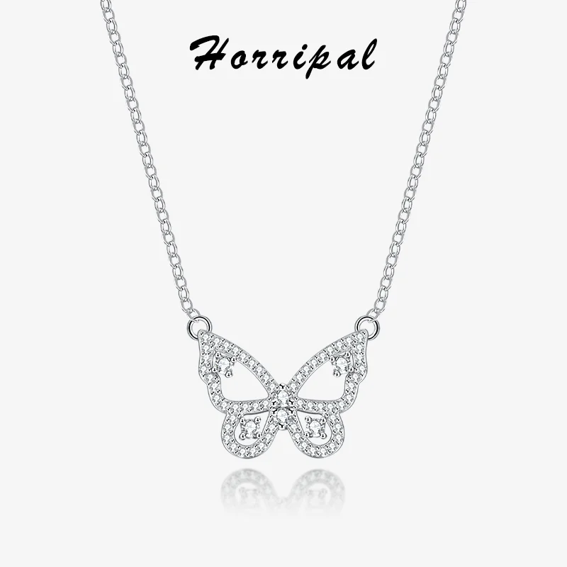 

Butterfly Pendant Necklace for Women D VVS1 Moissanite with GRA Certificate 925 Sterling Silver Party Anniversary Necklaces Gift